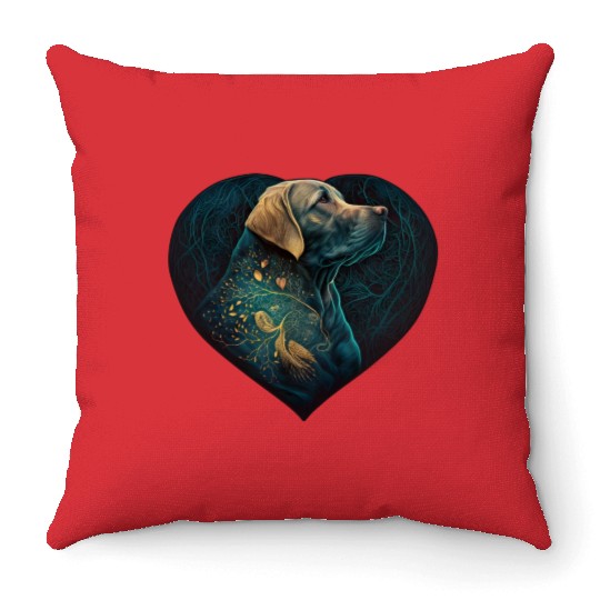 Dog Heart Love Dog Lovers Gifts Throw Pillows