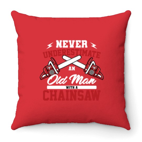 Classic Logger Lumberjack Chainsaw Workers Gifts Throw Pillows