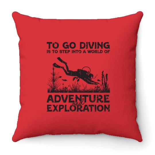 Diving to step into a world of adventure and Throw Pillows