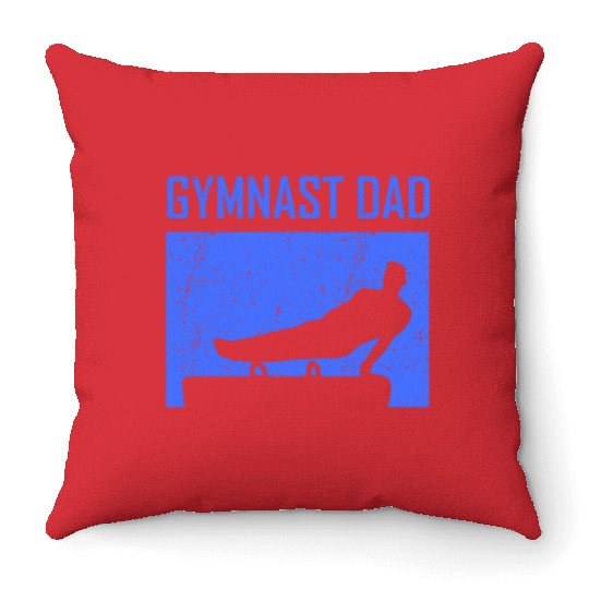 Gymnast Dad Sports Gymnasts Lover Gymnastics Throw Pillows