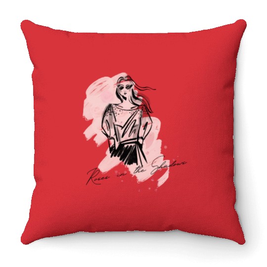 Roses in the Shadow (Pink Shadow Lady) Throw Pillows