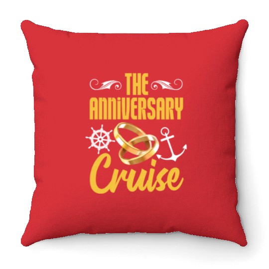 The Anniversary Cruise Throw Pillows