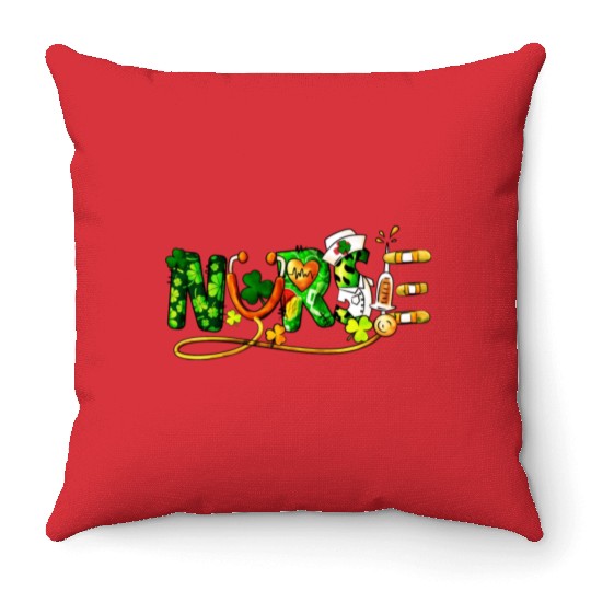 St Patricks Day, Nurse Throw Pillows