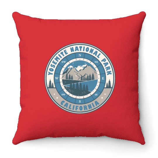 Yosemite National Park California US Hiking Throw Pillows