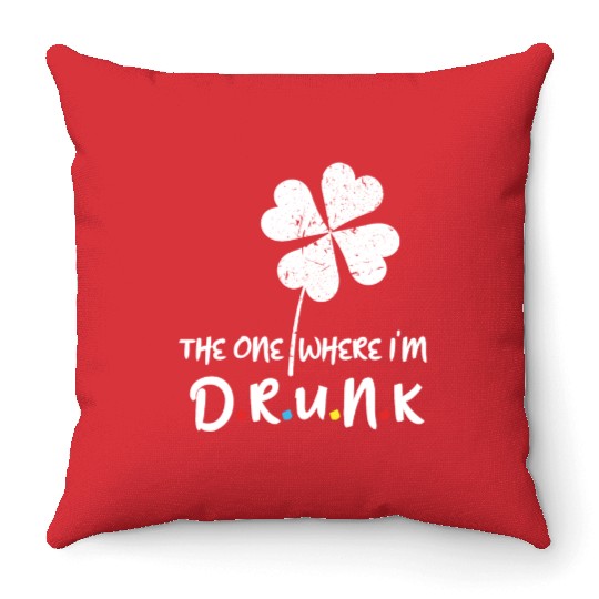 Drunk Beer Paddy Shamrock Saint Patrick Day Throw Pillows