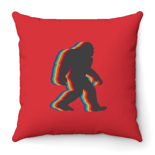 Retro Bigfoot vintage Fun and Nostalgic Sasquatch Throw Pillows