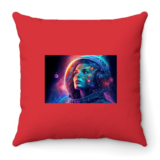 Psychedelic Astronauts 2 Throw Pillows