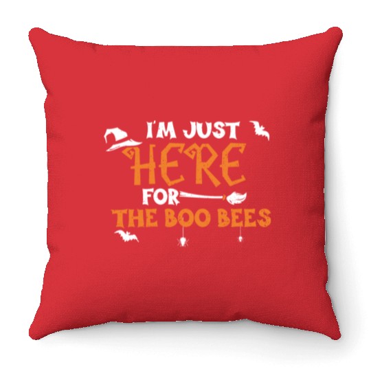I'm Just Here For The Boo Bees Throw Pillows