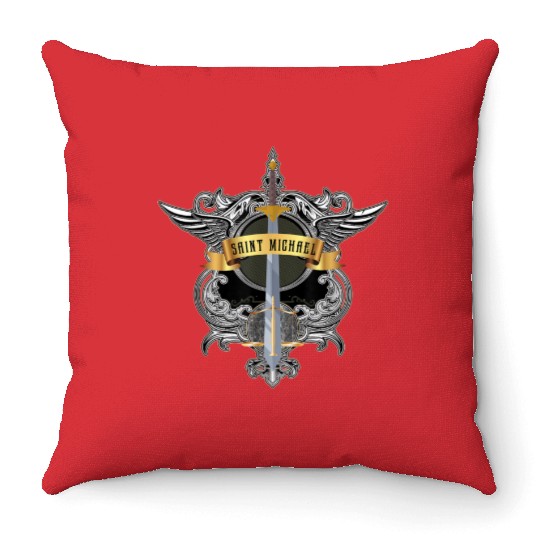 Sword of Saint Michael the Archangel Catholic Men Throw Pillows