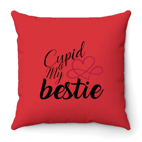 Cupid is my bestie gift for valentine cupid lovers Throw Pillows