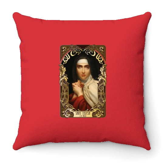 Saint Teresa of Avila Women Doctors of the Church Throw Pillows