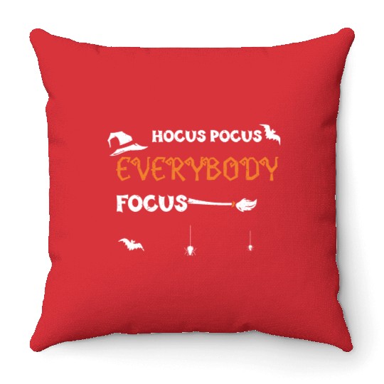 Hocus Pocus Everybody Focus Throw Pillows