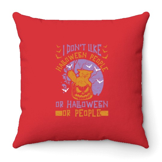 Halloween Cat Owner Pet Animal Kitten Lover Throw Pillows