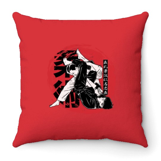 Martial Arts Brazilian Jiu Jitsu Ne-Waza Japanese Throw Pillows