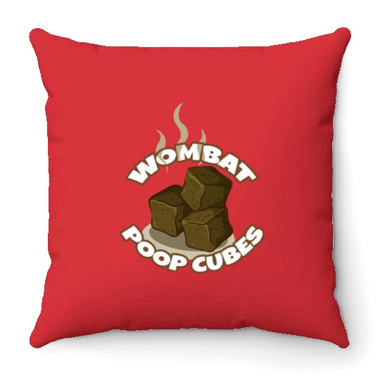 Wombat Poop Cubes Throw Pillows