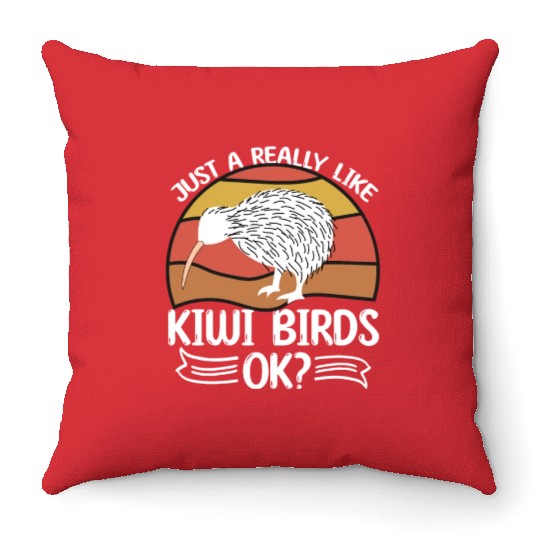 Just A Girl Who Loves Kiwis Kiwi Bird Gift Throw Pillows