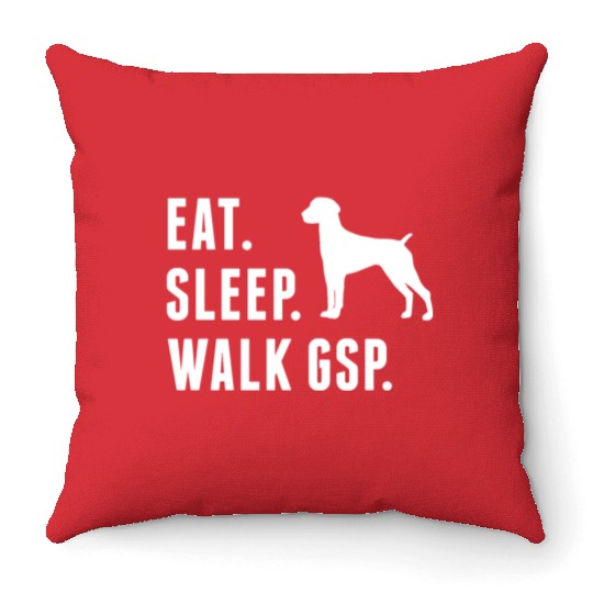 Eat Sleep Walk German Shorthaired Pointer Throw Pillows