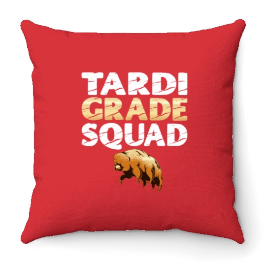 Tardigrade Squad Moss Piglet Science Lover Throw Pillows
