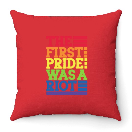 The First Pride Was A Riot, LGBT Rainbow Throw Pillows