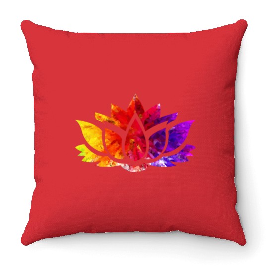 Rainbow Blossom: A Vibrant and Colorful Flower Throw Pillows