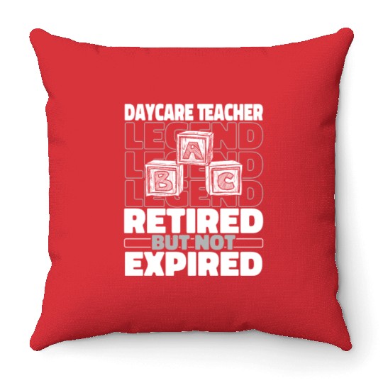 Daycare Teacher Retired Throw Pillows