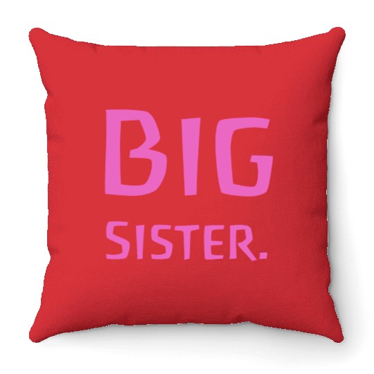 Big Sister Pink - Baby Birth Family Baptism Throw Pillows