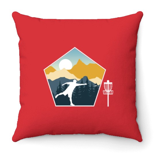 Disc Golf Disc Golfing Ultimate Frisbee Natur Throw Pillows