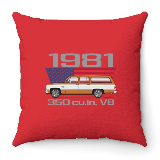 1981 Burnt Orange Throw Pillows