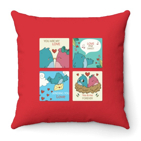 Love Axolotl Pink Valentine Day Salamander Lover Throw Pillows