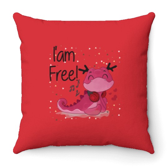 Love Axolotl Pink Valentine Day Salamander Lover. Throw Pillows