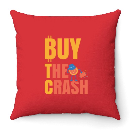 BTC Buy The Crash Crypto Bitcoin Throw Pillows