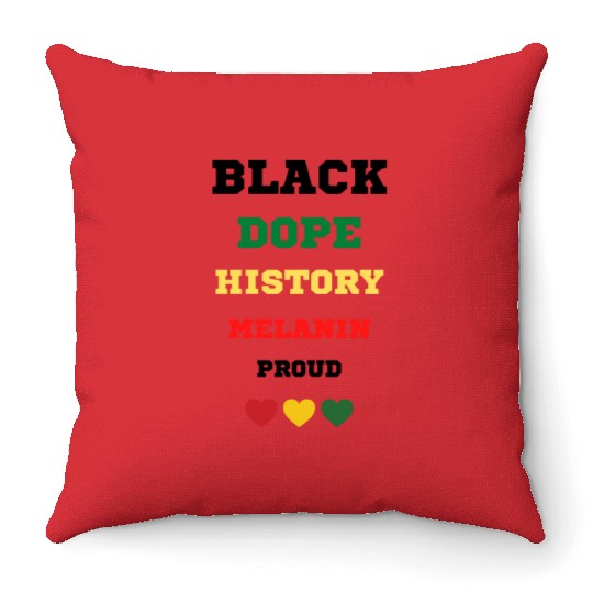 Black and Proud Throw Pillows
