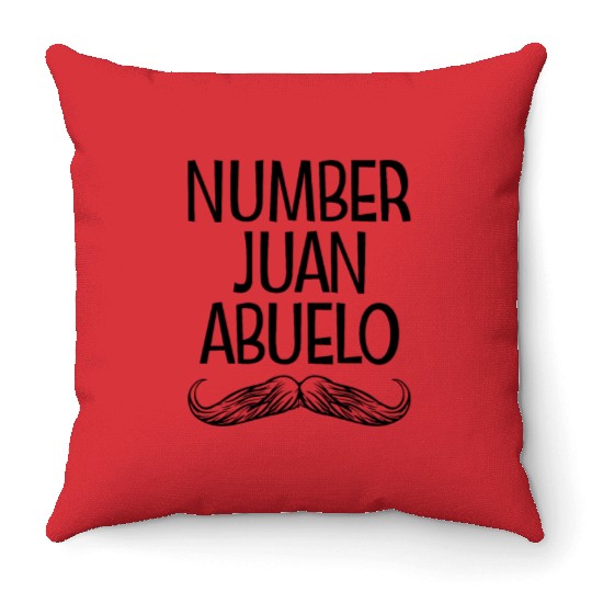 Number Juan Abuelo Grandfather Mexican Fathers Day Throw Pillows