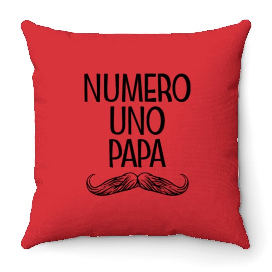 Numero Un Papa Spanish Dad Father Day Number 1 Dad Throw Pillows