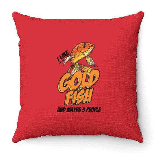 Like Goldfish And 3 People Carp Japan Aquarium Throw Pillows