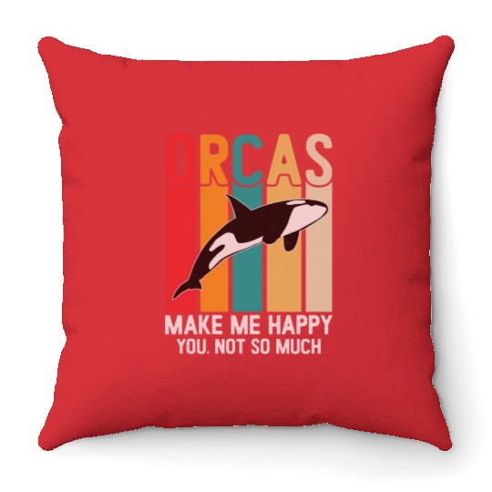 King Orca, Ruler of the Seas Throw Pillows