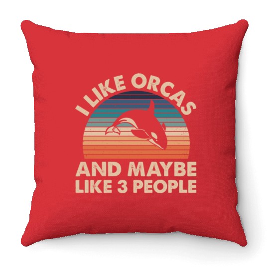 King Orca, Ruler of the Seas Throw Pillows