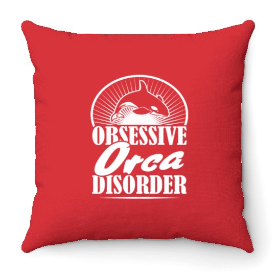 King Orca, Ruler of the Seas Throw Pillows