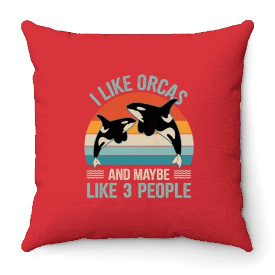 King Orca, Ruler of the Seas Throw Pillows