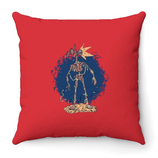 Scary creepy mummy skeleton Scary creepy mummy ske Throw Pillows