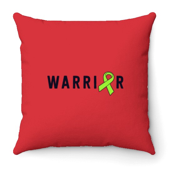 Warrior Lime Green Awareness Ribbon Lyme Disease Throw Pillows