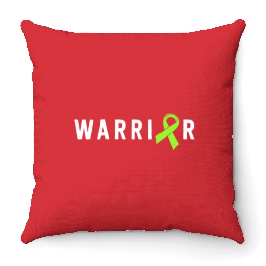Warrior Lime Green Awareness Ribbon Lyme Disease Throw Pillows