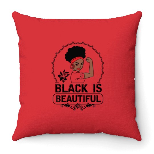 Black Is Beautiful Throw Pillows