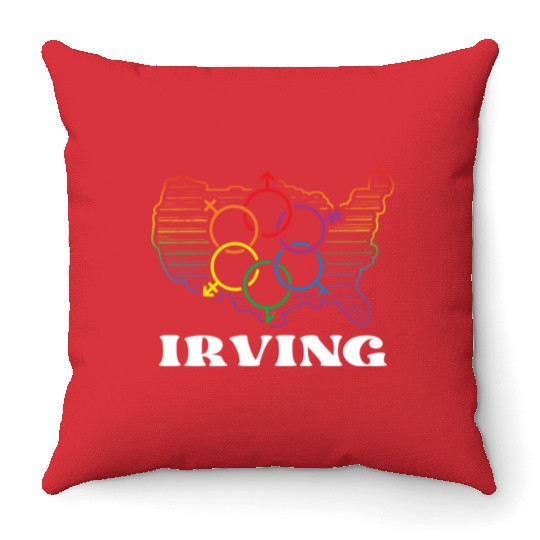 Irving Pride Month Pride Flag LGBT Community LGBTQ Throw Pillows
