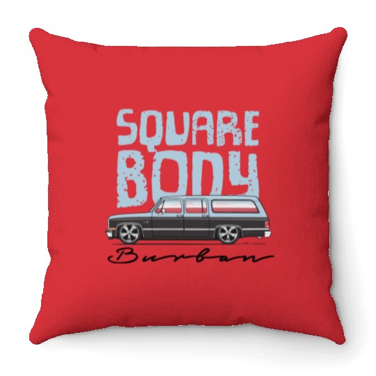 square body Light Blue Throw Pillows
