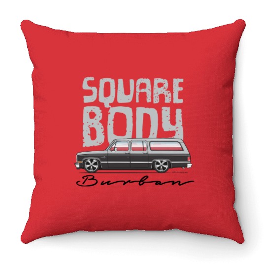 square body Light Silver Throw Pillows