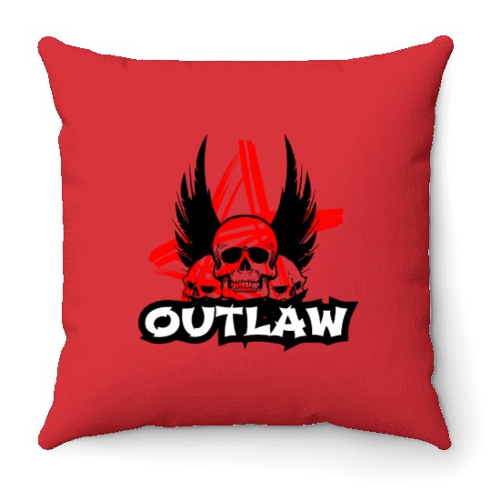 Skull - Bad Ass - Outlaw Throw Pillows