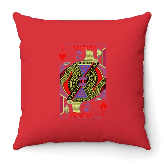 jack of hearts royal flush costume halloween playi Throw Pillows