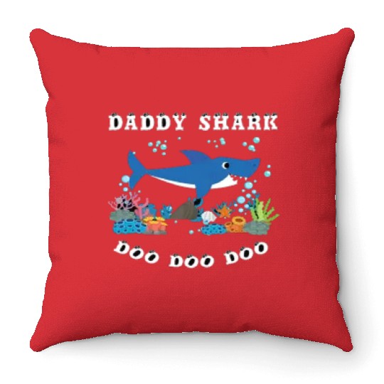 Shark Daddy - Father's Day Gift Throw Pillows