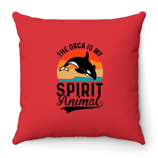 The Orca My Spirit Animal Throw Pillows